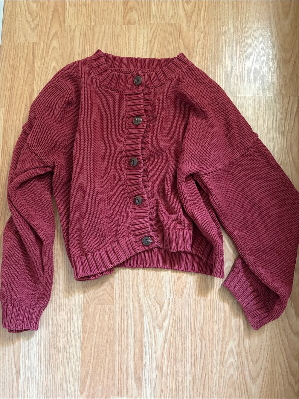 Outerknown Ribbed Button-Front Cardigan Sweater - Burgundy